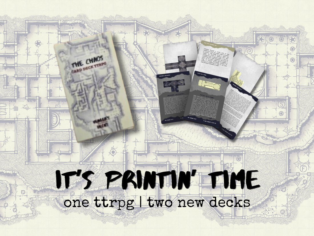 The Chaos ttrpg and The Caverns encounters decks