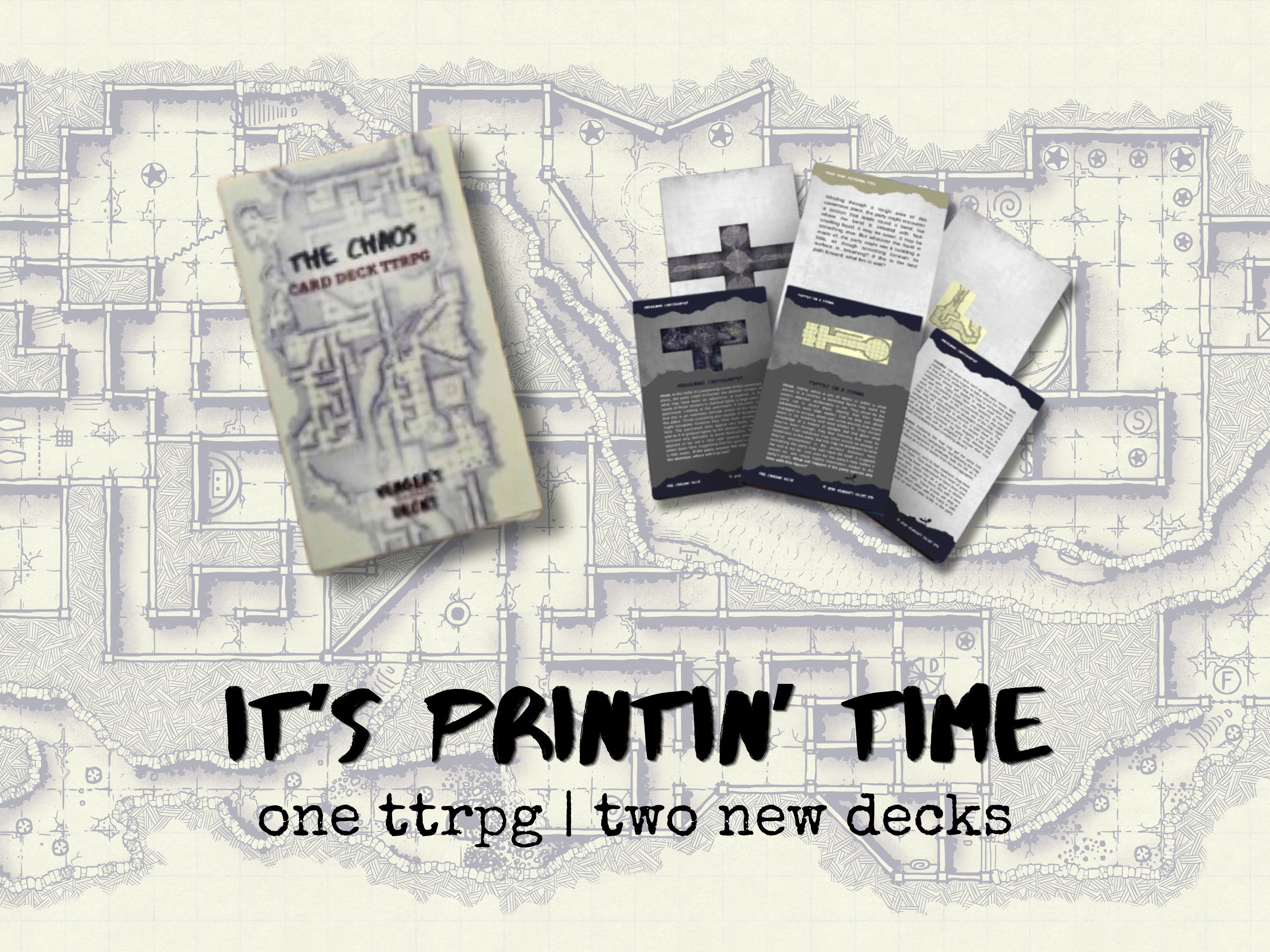 The Chaos ttrpg and The Caverns encounters decks