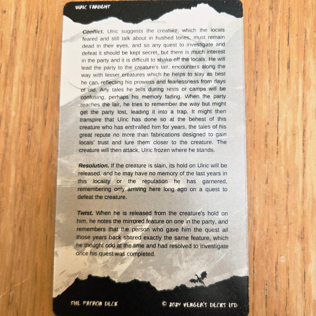 The Patron | Deck of 50 NPCs and Quest-Givers