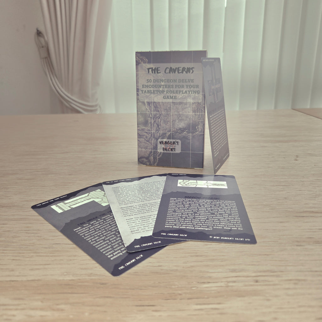 The Caverns | Modular OSR Dungeon Tiles & Encounter Decks