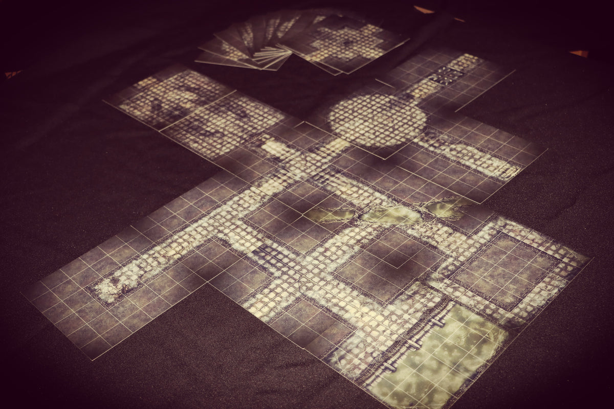 The Caverns | Modular OSR Dungeon Tiles & Encounter Decks