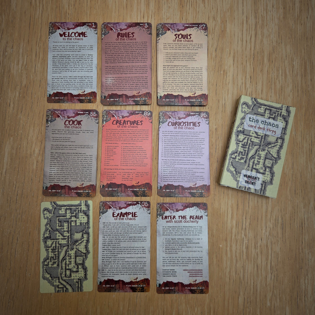 The Chaos Card Deck TTRPG | Card-Based Tabletop RPG | Free Rules Online